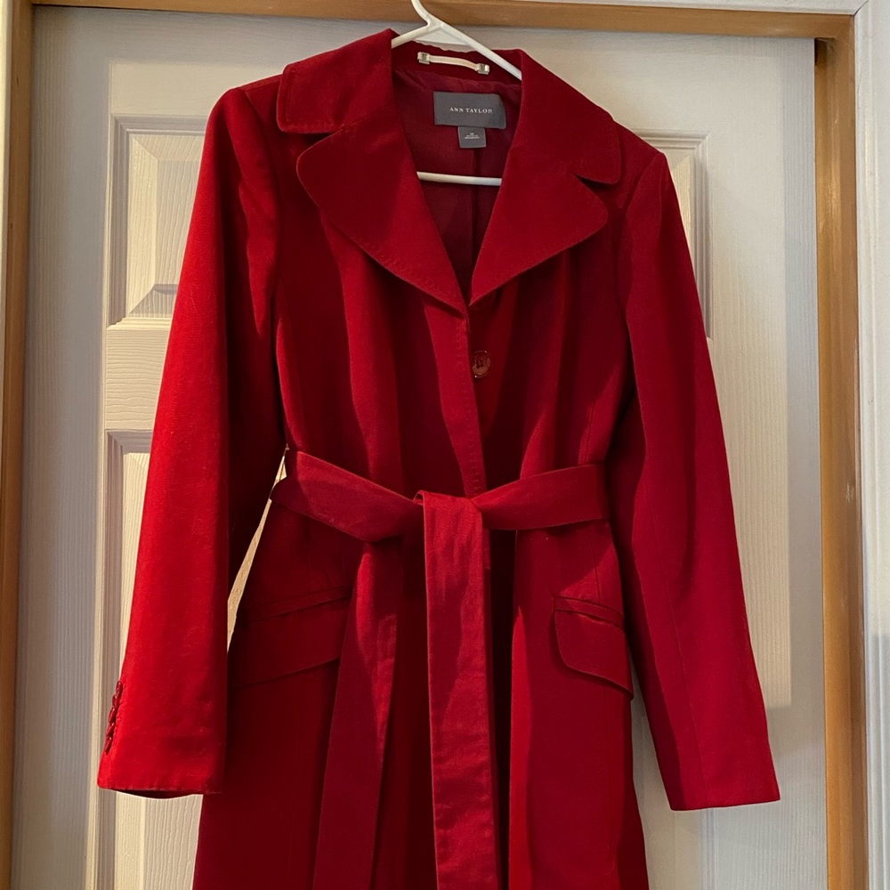 Red trench coat